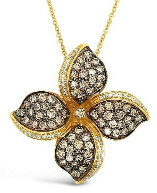 2 5/8 cts White Diamond Necklace in 14K Yellow Gold by Le Vian