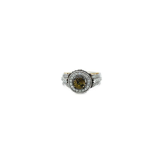 2 1/4 cts Yellow Sapphire and Diamond Ring in 14K Two Tone Gold by Le Vian