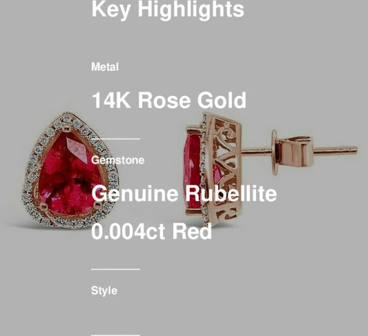 2 1/4 cts Red Rubellite and Diamond Earrings in 14K Rose Gold by Le Vian