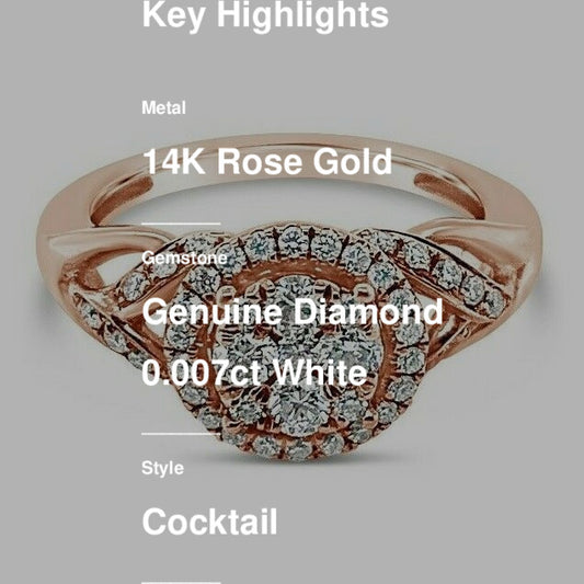 3/4 cts White Diamond Ring in 14K Rose Gold by Le Vian