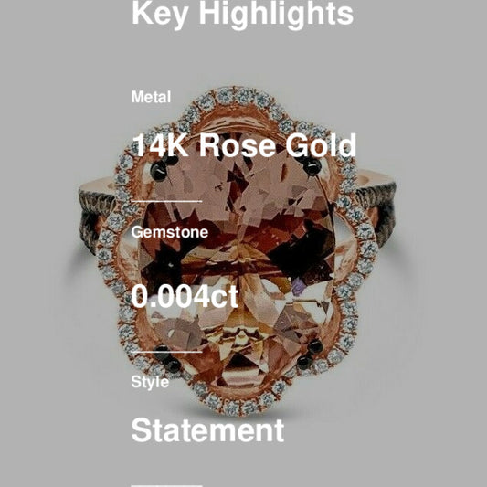 LeVian Ring featuring Morganite Chocolate Diamonds , White Diamonds set in 14K Rose Gold