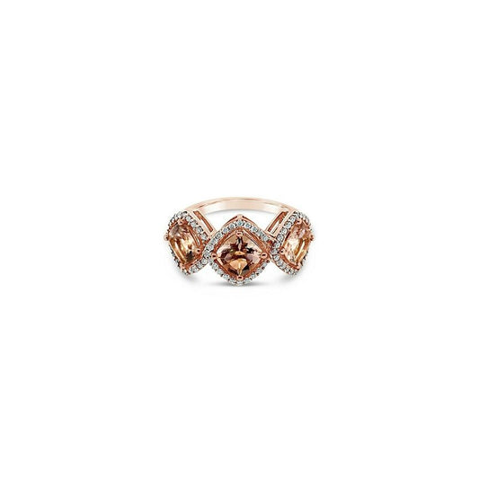 LeVian Ring featuring Morganite White Diamonds set in 14K Rose Gold