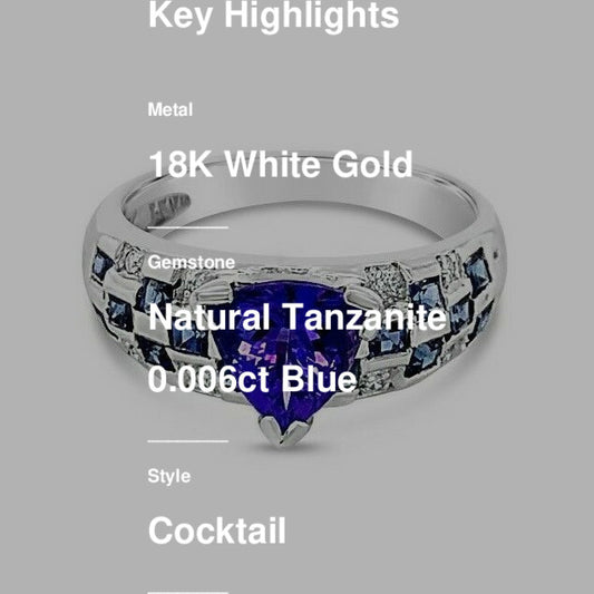 2 1/2 cts Blue Tanzanite and Sapphire Ring in 18K White Gold by Le Vian