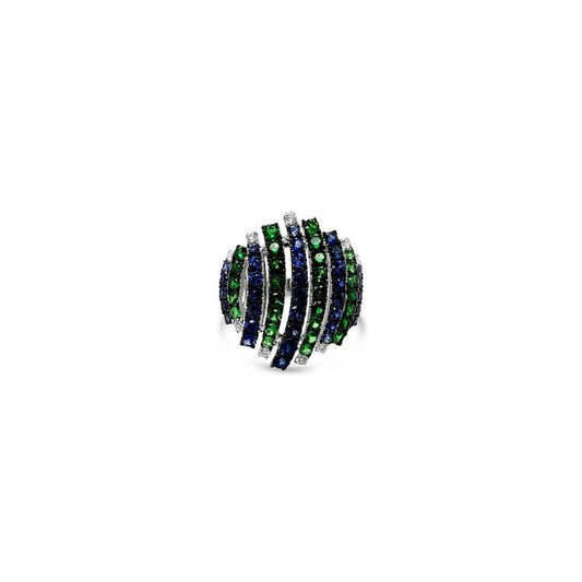 2 1/2 cts Blue Sapphire and Diamond Ring in 18K White Gold by Le Vian