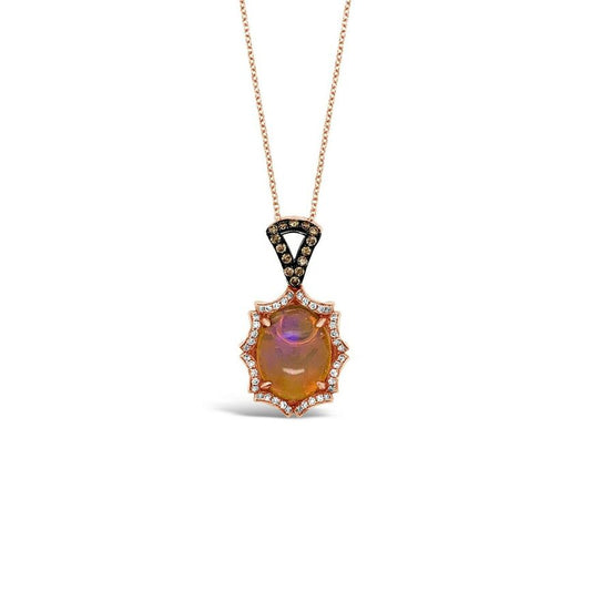 4 3/4 cts Multi-Color Opal and Diamond Necklace in 18K Rose Gold by Le Vian
