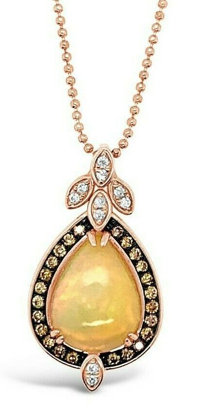 3 cts Multi-Color Opal and Diamond Necklace in 18K Rose Gold by Le Vian