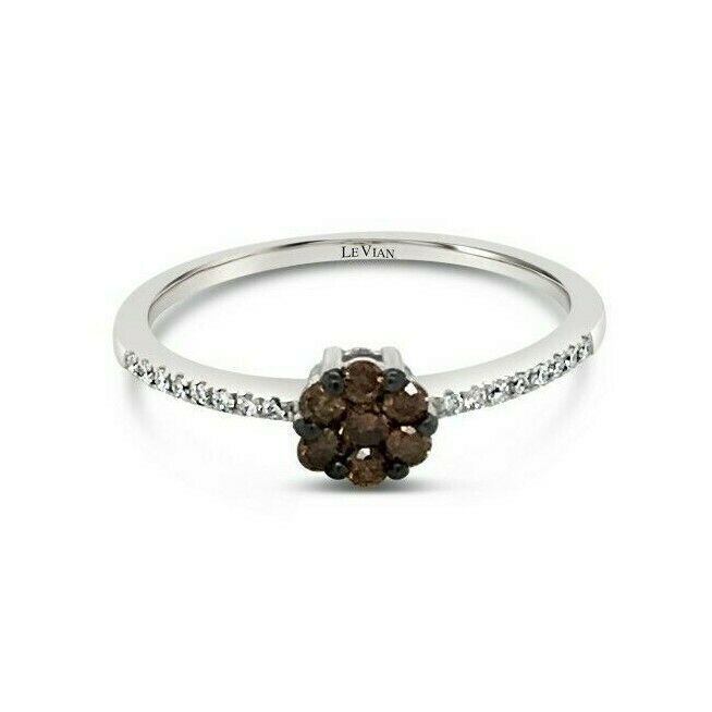 1/4 cts Chocolate Diamond Ring in 14K White Gold by Le Vian