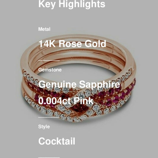 3/4 cts Pink Sapphire and Diamond Ring in 14K Rose Gold by Le Vian