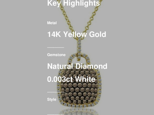 1/2 cts White Diamond Necklace in 14K Yellow Gold by Le Vian