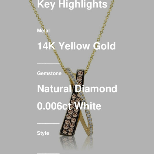 5/8 cts White Diamond Necklace in 14K Yellow Gold by Le Vian