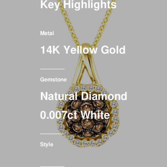 1/2 cts White Diamond Necklace in 14K Yellow Gold by Le Vian
