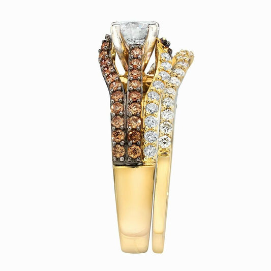 Le Vian Grand Sample Sale Ring featuring Vanilla Diamonds , Chocolate Diamonds set in 14K Two Tone Gold