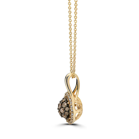 LeVian 14K Yellow Gold Chocolate Diamonds White Diamond Pendant Necklace