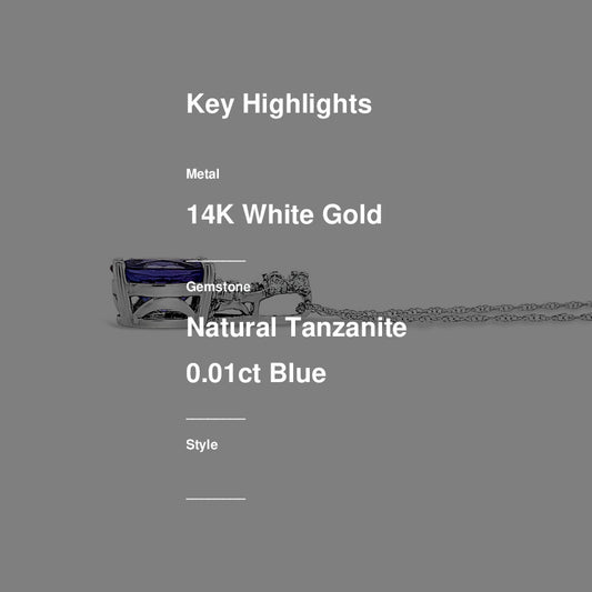 1 7/8 cts Blue Tanzanite and Diamond Necklace in 14K White Gold by Le Vian