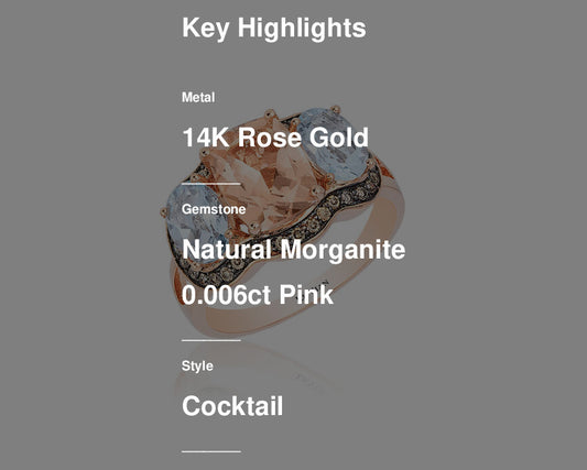 3 cts Pink Morganite and Diamond Ring in 14K Rose Gold by Le Vian