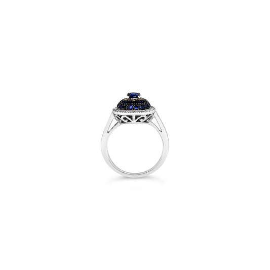 7/8 cts Blue Sapphire and Diamond Ring in 14K White Gold by Le Vian