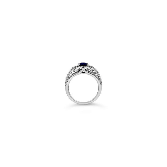 1 1/3 cts Blue Sapphire and Diamond Ring in 14K White Gold by Le Vian - BirthStone.com