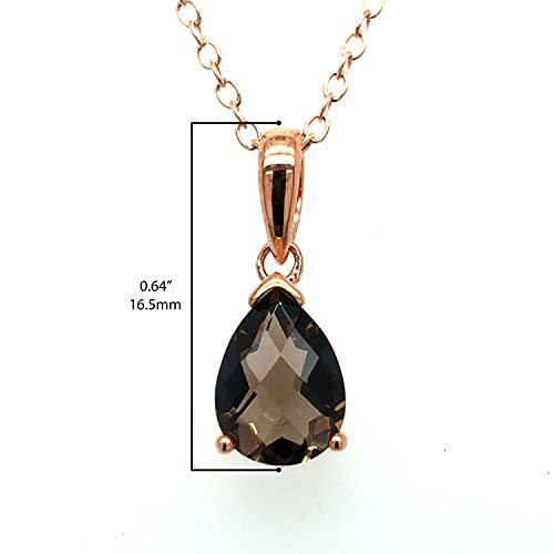 3/4 cts Brown Smoky Quartz Necklace in Sterling Silver Plated Rose Gold by Le Vian