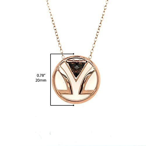 2/3 cts Brown Smoky Quartz Necklace in Sterling Silver Plated Rose Gold by Le Vian
