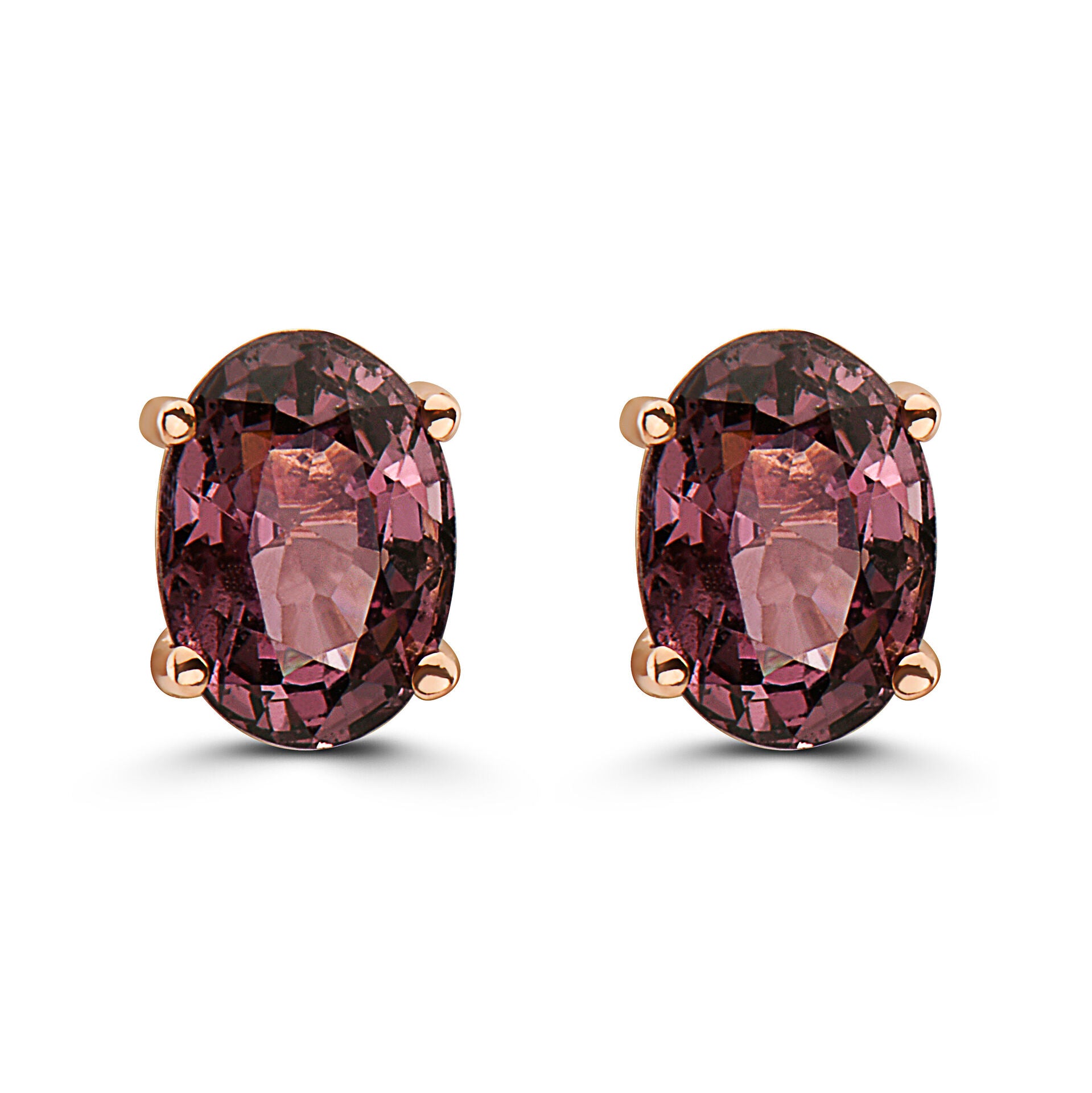 1 5/8 cts Purple Spinel Earrings in 14K Rose Gold by Birthstone