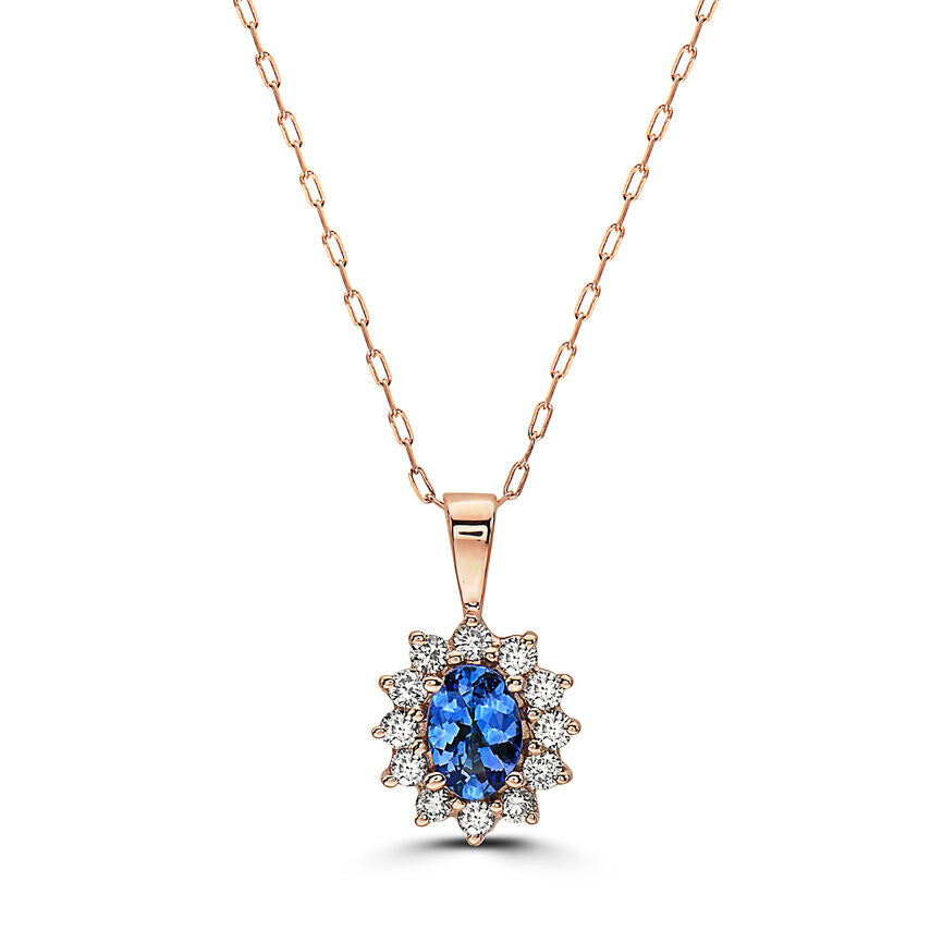 14K Rose Gold Tanzanite Necklace –