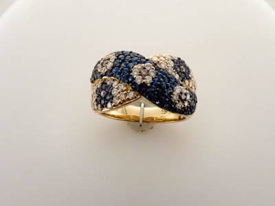 2 cts Blue Sapphire Cocktail Ring in 14K Yellow Gold by Le Vian