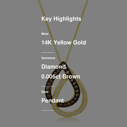 2/3 cts Brown Diamond Pendant Necklace in 14K Yellow Gold by Le Vian
