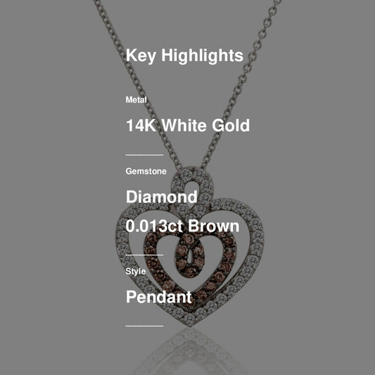 7/8 cts Brown Diamond Pendant Necklace in 14K White Gold by Le Vian