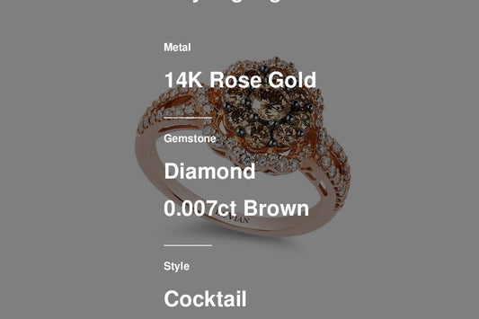 1 1/8 cts Chocolate Diamond Cocktail Ring in 14K Rose Gold by Le Vian