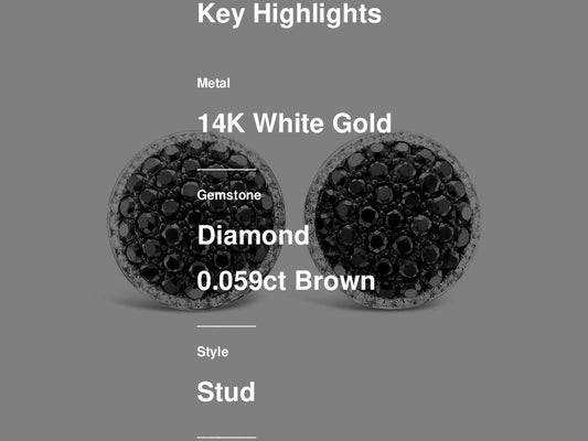 5 1/2 cts Chocolate Diamond Stud Earrings in 14K White Gold by Le Vian