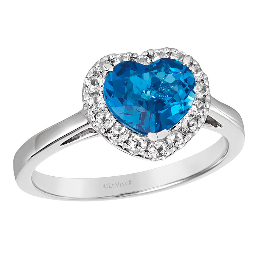 14K White Gold London Blue Topaz Ring - Main Image