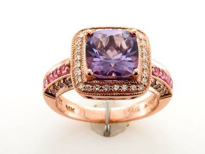 Le Vian Grand Sample Sale Ring featuring Cotton Candy Amethyst, Bubble Gum Pink Sapphire Vanilla Diamonds set in 14K Rose Gold