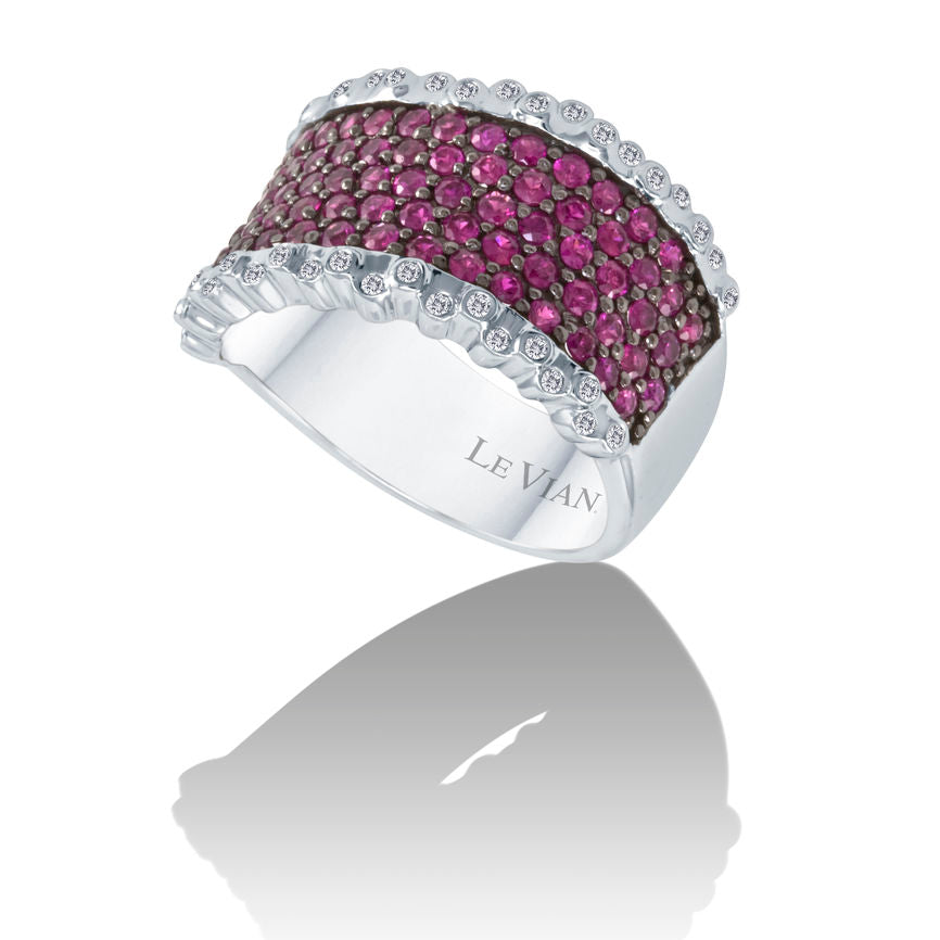 Le Vian Ring featuring Passion Ruby White Diamonds set in 18K White Gold