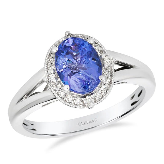 Le Vian Grand Sample Sale Ring featuring Blueberry Tanzanite White Diamonds set in 14K White Gold