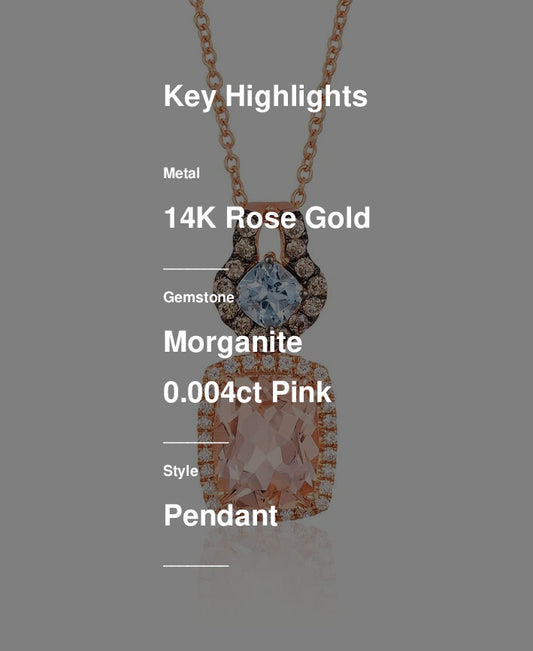 Le Vian Grand Sample Sale Pendant featuring Peach Morganite, Sea Blue Aquamarine Chocolate Diamonds, White Diamonds set in 14K Rose Gold