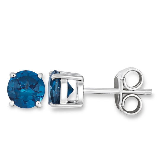 SILVER 925 GOLD LONDON BLUE TOPAZ EARRINGS