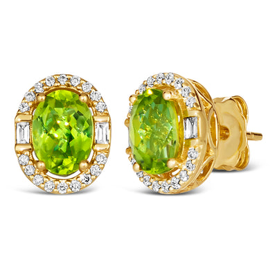 Le Vian Earrings featuring Green Apple Peridot Vanilla Diamonds set in 14K Honey Gold