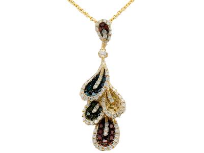 LeVian Pendant Yellow, Blue, White & Fancy Diamonds 14K Yellow Gold