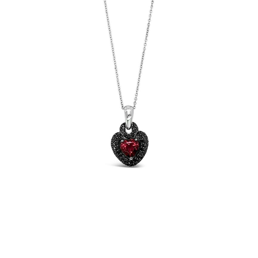 1 1/3 cts Red Tourmaline and Diamond Necklace in 14K Two Tone Gold by Le Vian - BirthStone.com