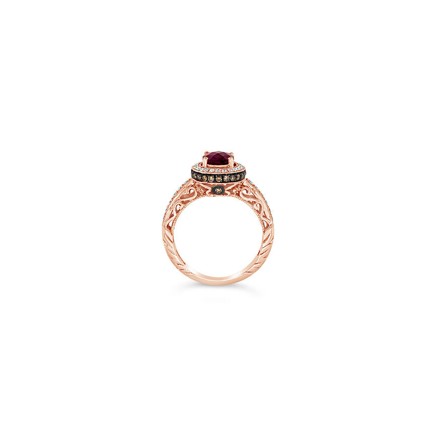 1 1/2 cts Rhodolite Diamond Ring in 14K Rose Gold by Le Vian - BirthStone.com