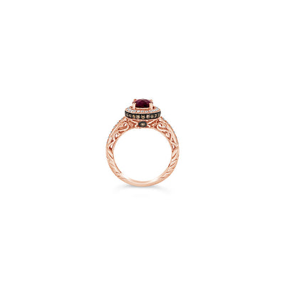 Le Vian Chocolatier® Ring - Rhodolite, Chocolate/Vanilla Diamonds® 14K Rose Gold