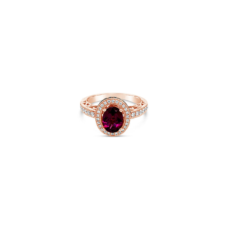 1 1/2 cts Rhodolite Diamond Ring in 14K Rose Gold by Le Vian - BirthStone.com