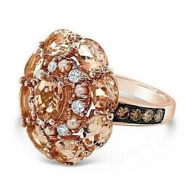 Le Vian Red Carpet® Ring - Morganite, Brown/White Diamonds 14K Rose Gold