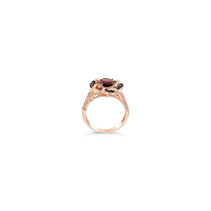 1 1/3 cts Red Rhodolite Garnet and Diamond Ring in 14K Rose Gold by Le Vian - BirthStone.com