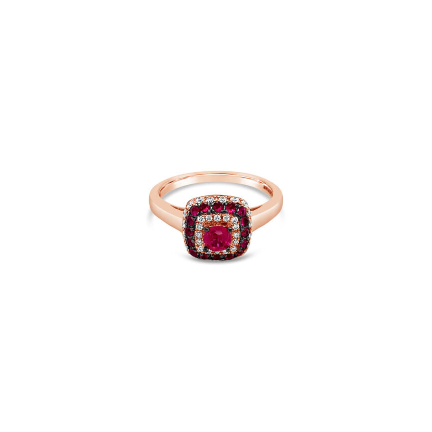 Le Vian Chocolatier® Ring - Ruby, Vanilla/Chocolate Diamonds® 14K Rose Gold