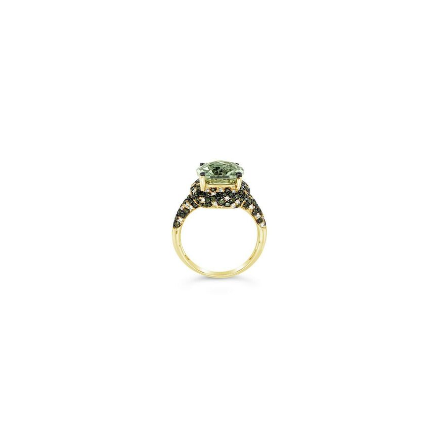 4 1/3 cts Green Green Amethyst (Prasiolite) Quartz and Diamond Ring in 14K Green Gold by Le Vian - BirthStone.com