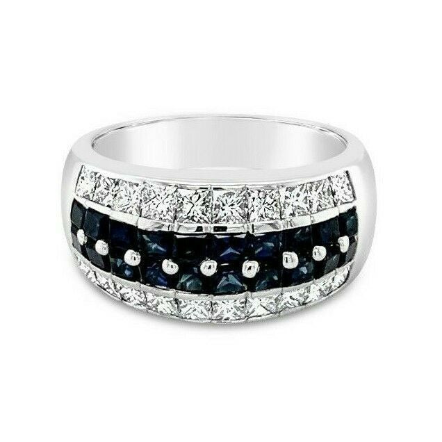 2 cts Blue Sapphire and Diamond Ring in 14K White Gold by Le Vian - BirthStone.com