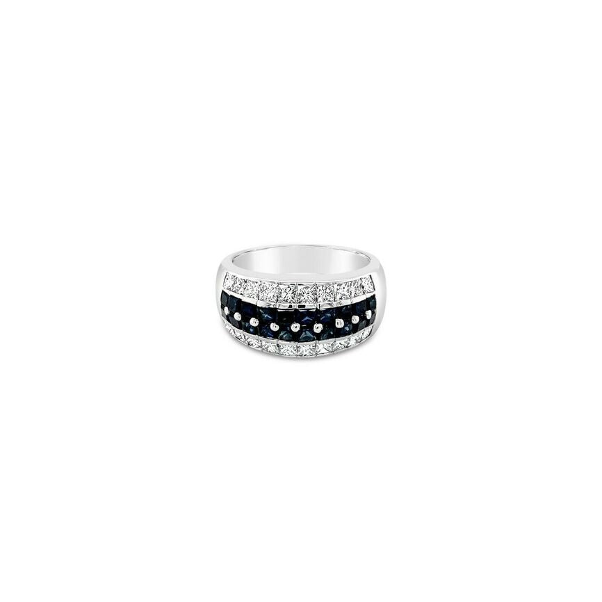 2 cts Blue Sapphire and Diamond Ring in 14K White Gold by Le Vian - BirthStone.com