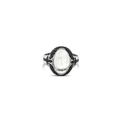 Carlo Viani® Ring - Vanilla Topaz™ Black Diamonds set in 14K Two Tone Gold