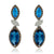 LeVian 14K White Gold Earrings Blue Topaz Brown Diamonds White Diamonds